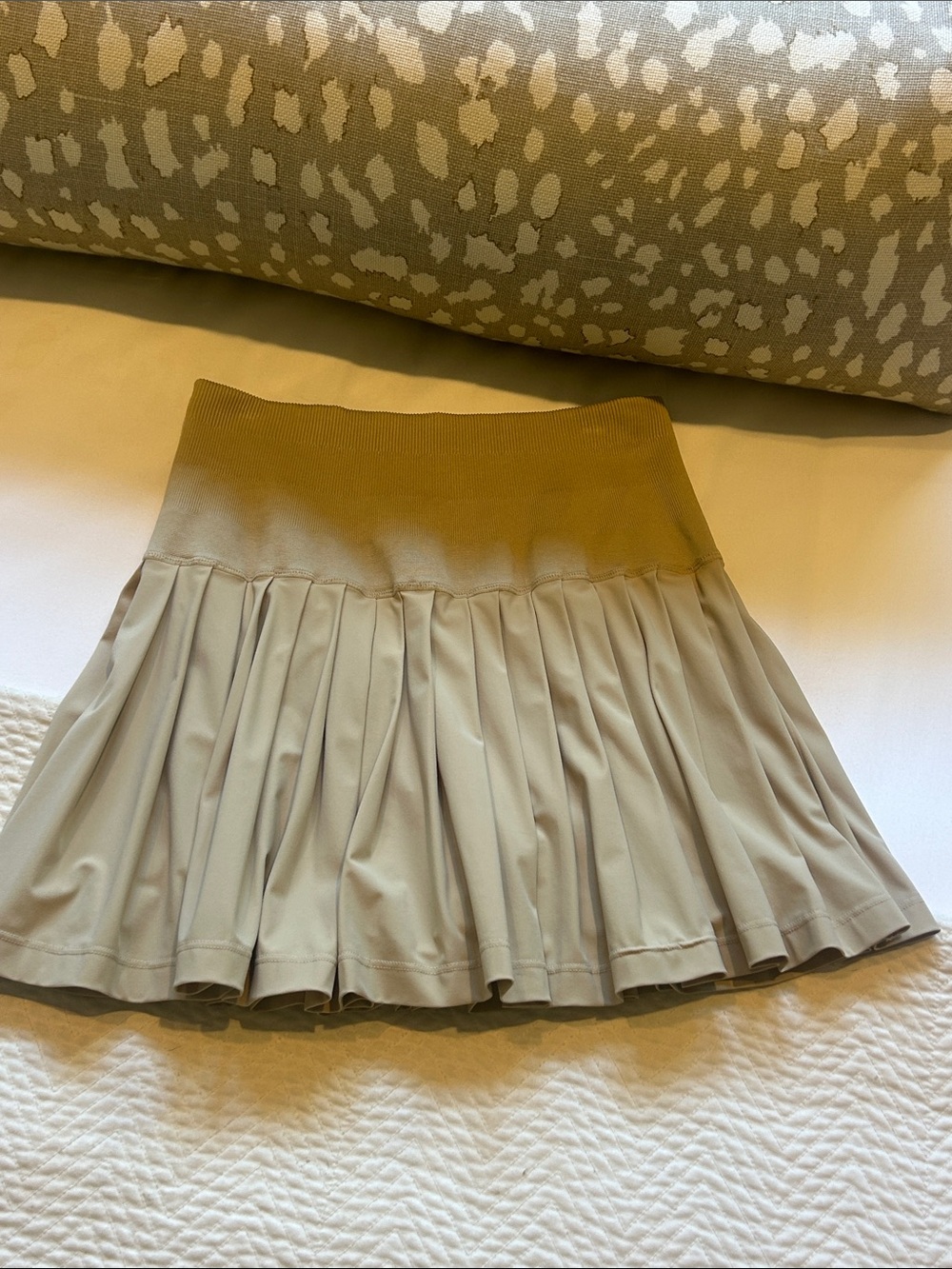 Wilson soft yellow neutral Pleated Skater Skirt